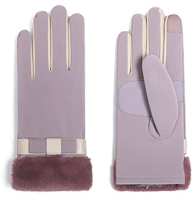 JENGO Thermohandschuhe Winter Verdickte Handschuhe Laufen Warme Handschuhe Für Damen Sport Walking Reiten Fahren Radfahren Tippen Violett