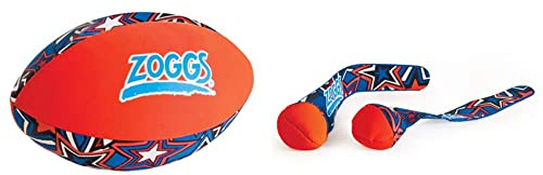 Zoggs Kid's Safe Neoprene Aqua Ball for All Ages - Orange/Blue with Star Print Pool Game,130 x 130 x 220 millimeters & Kids Dive Balls Sinking, Pool Game Water Toy, Multi-coloured, 55 Mm