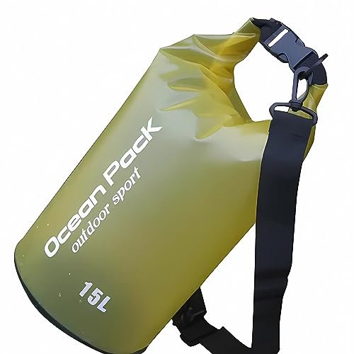 König Design Drybag Tasche Seesack Packsack Wasserdicht Strandtasche 2L 5L10L Rollbeutel Neu, Größe:10 Liter, Farbe:Gelb