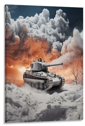 NAHCBIOT Panzer Poster Wallscroll Wandbanner Für Dekorative Rollbild Wandbild Stoff Poster Leinwand Wandkunst Wand-Deko Leinwandbilder Ölgemälde 12x18inch(30x45cm)