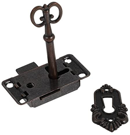 VICASKY Antikes Schranktürschloss Aus Messing Im Vintage-Stil - Möbelschloss Mit Schlüssel Schrankschloss Mit Schlüssel Ideal Für Holzkisten Schubladen Schachteln Und Kleiderschränke