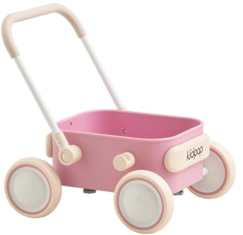 Kidpop PULA 2-in-1 Baby Lauflernwagen, Indoor und Outdoor Baby Spielzeug, Multifunktionale Lauflernhilfe für Baby, Geburtstagsgeschenk für Kleinekinder Kinder 7 Monate - 4 Jahre, Rosa