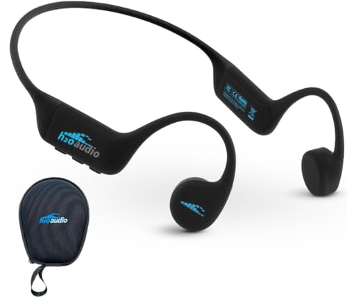 H2O Audio TRI 2 Multisport Waterproof Bone Conduction Open Ear Headphones, Bluetooth 5.3 for Running and Cycling, MP3 Mode for Swimming, 8GB Memory, 8.5-Hour Battery, Black
