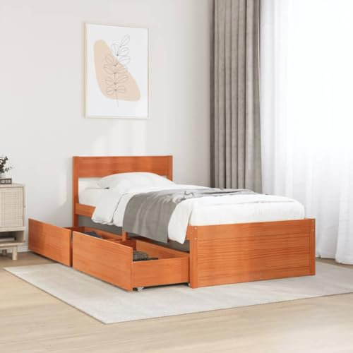 Generisch Massivholzbett ohne Matratze Wachs90x200 Kiefernholz,jiangboyue-846794