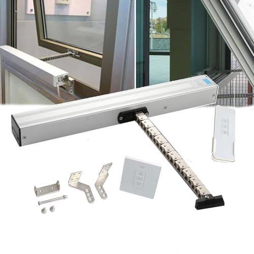 ERSINIAN Elektrischer Fensterheber-Antrieb (24V), Elektrischer Fensterheber-Antrieb, Doppelkette/Geräuscharm, 400N Schließkraft/Diebstahlsicher, Hub 300-1000 Mm, Mit Fernbedienung + Schalter,700mm