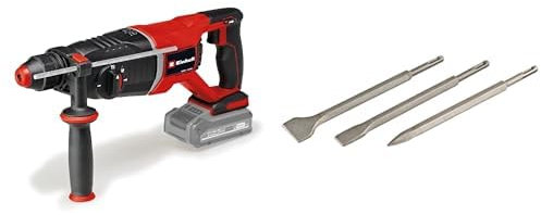 Einhell Professional Martillo perforador con batería TP-HD 18/26 D Li BL-Solo Power X-Change (18 V, sin escobillas, 2,6 J, SDS-plus, mecanismo de impacto neumático, maletín, ) + Set de cinceles SDS