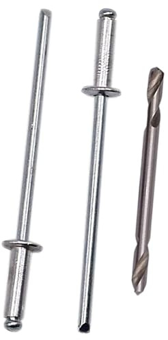 SKIR'CO (50 Stück) Blindnieten 2,4 x 8 mm Aluminium Blindnieten DIN 7337 Kuppelkopf Stahldorn Popniete