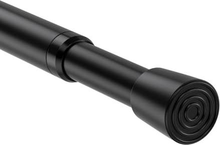 Gardinenstange Ohne Bohren Klemmstange Teleskop Schwarz 68-100cm | Für Gardinen, Zum Klemmen, Spannstange, Duschstange, 1 Stück