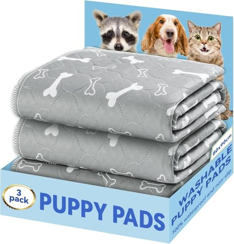 Baodan Alese Chien, Tapis Absorbant Chien 80x90cm 3pc Tapis Chien Lavable | Anti-Fuite et Résistante Alaise pour Chien, Tapis de Propreté Chien avec Fond Antidérapant, Apprentissage de la Propreté