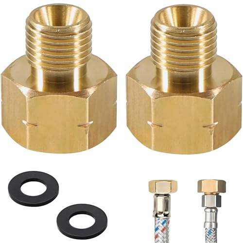 2 stycken mässing LPG gasadapter, mässing LPG gasadapter 3/8 tum IG x 1/4 tum AG lastbil, gasspis beslag gasslang anslutning, för gasspis pallkokare campingkök