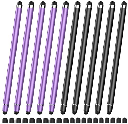 Stylus Pen for Touchscreen,2 in 1 High Precision and Sensitivity Stylus,Stylus Pen for iPad/iPhone/Android/Samsung Smartphone and Tablets,Compatible with Touch Screens(5pcs Black/5pcs Purple)