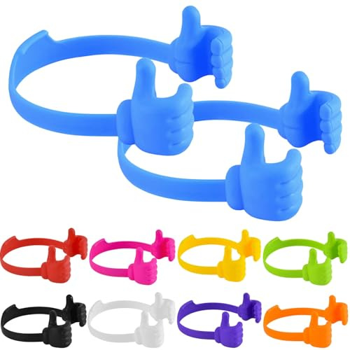 Maudzlan Phone Stand Holder 2 Pcs Thumbs Up Lazy Hand Arm Finger Holder Novelty Portable Desk Mobile Cell Phone Kickstand Cute Cheap Accessories Gifts for Teen Kid Girl (Blue)