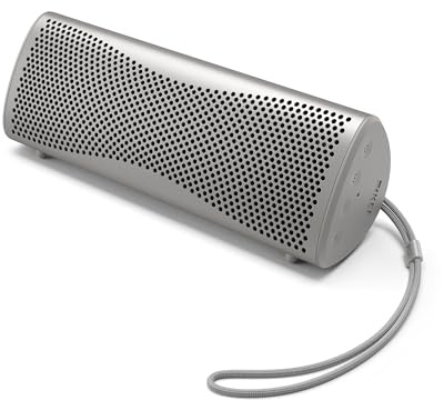 KEF Muo High-Fidelity Premium tragbarer Bluetooth-Lautsprecher, Silver Dusk | Bluetooth 5.4 aptX Adaptive | USB-C | IP67 wasserdicht | 24 Std. Wiedergabezeit | für zu Hause, draußen und unterwegs