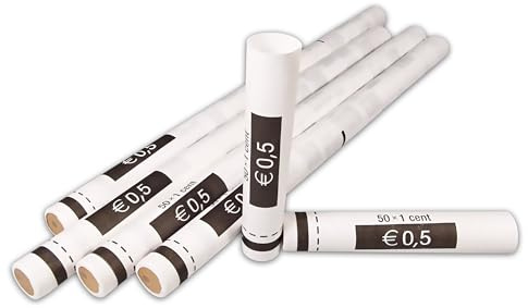 effektivo Euro mynthylsor i kartong, för 1 cent mynt, förpackning med 100 stycken