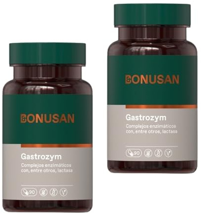 Bonusan Gastrozym - Pack Ahorro 2 x 90 Cápsulas Vegetales - Enzimas Digestivas - Complejo Enzimático con Alfa-galactosidasa, Amilasa, Lactasa y Proteasa - Para Salud Digestiva
