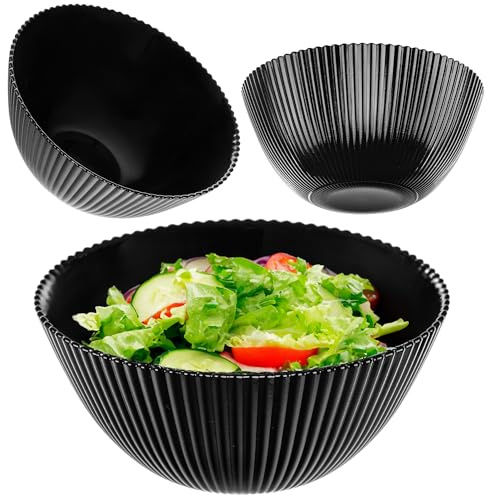 KADAX Ensaladera de 15 cm, 1 unidad, color negro, de vidrio opal, ideal como cuencos de cereales, cuencos de sopa, ensaladeras, cuencos de postre o cuencos para servir (negro)