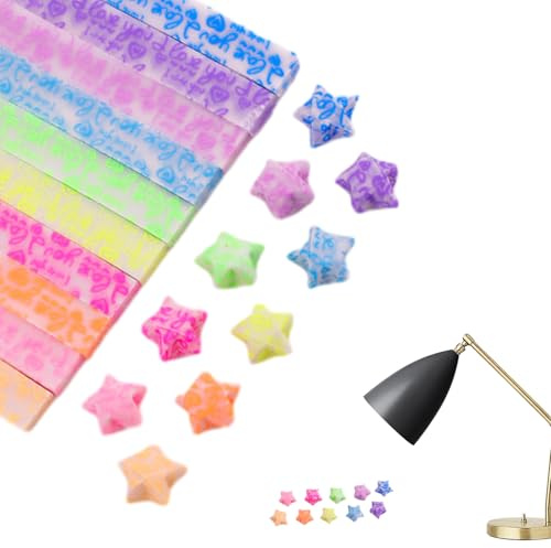 Stjärnkonstremsor - 210 ark färgglada DIY Star fällbara papper