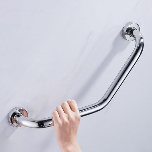 Barre d'appui de sécurité en acier inoxydable pour salle de bain, main courante antidérapante pour personnes âgées dans la douche ou à côté des toilettes avec support mural sécurisé