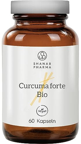 Curcuma Forte Bio + Bioperine® - Vegan - 100% natürlich - 60 Kapseln - Glasflasche