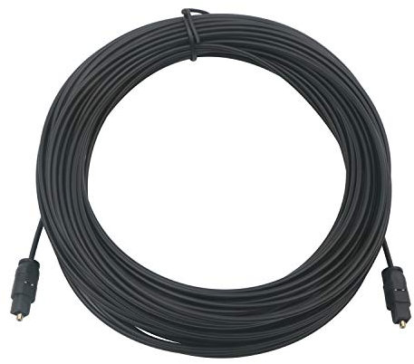 Toslink - Cavo audio digitale SPDIF in fibra ottica di 10 m, colore: nero 20 m Nero