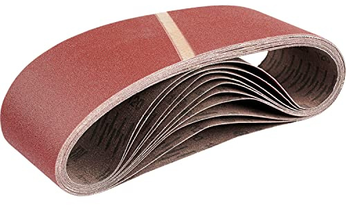 Gewebe-Schleifbänder │ 10 Stück │ 75 x 457 mm │ Korn 60 │ für Bandschleifer │ Schleifpapier │ Schleifbänder