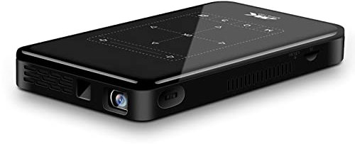 ASHATA Mini projecteur DLP, projecteur vidéo WiFi Bluetooth LED, projecteur de Poche Intelligent 3D 4K HD Smart DLP, Lecteur multimédia Domestique HDMI USB, système Android 6.0(EU)