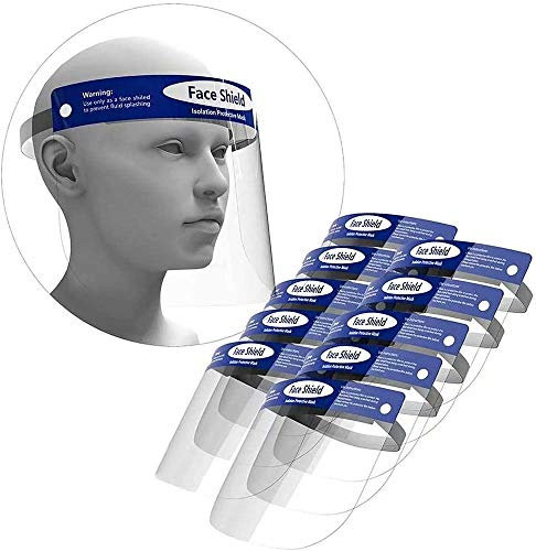 10 Pack Visor Face_Shield, Adjustable Plastic Transparent Safety Face_Shields for Women Men Protection Full Face Anti Fog Anti Droplet Dust
