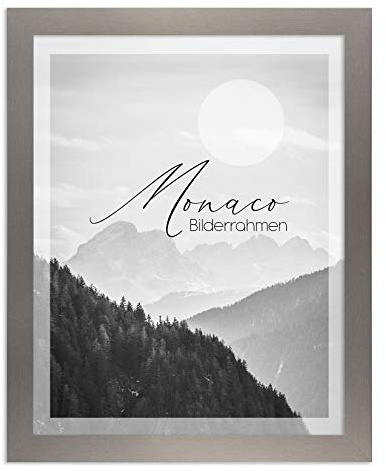 BIRAPA Monaco Bilderrahmen Holz 48x64 cm Anthrazit - Wechselrahmen Bilderrahmen Plexiglas - für Fotos, Bilder & Poster
