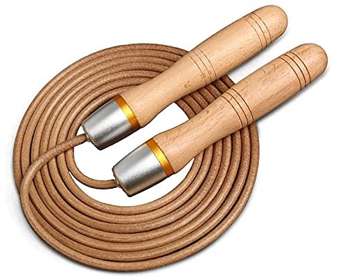 XIXIDIAN Leder Jump Seil Verstellbares Springseil for Geschwindigkeit Ruhiges Training Cardio Crossfit Fitness-Training Indoor und Außerhalbung for Anfänger Kinder Männer und Frauen