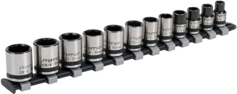 Sealey Premier Black Socket Set Rail - 3/8 Drive - Metric 8mm - 19mm Lock-On ** Sealey_AK2741B **
