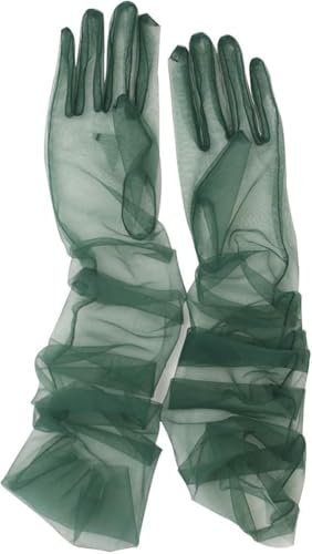 Hoseirty Damen Lange Tüll Hochzeit Handschuhe für Braut - 27,5 Zoll Ellenbogen Länge Vintage Sheer Tee Party Abend Prom Oper Handschuhe
