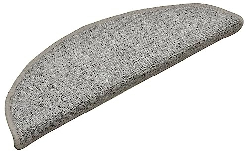 vidaXL 15pcs Light Grey Carpet Stair Treads - 100% PP Tufted Material - Easy to Attach and Remove - Safety Measures for Staircase - Non-Slip & Sound Damping