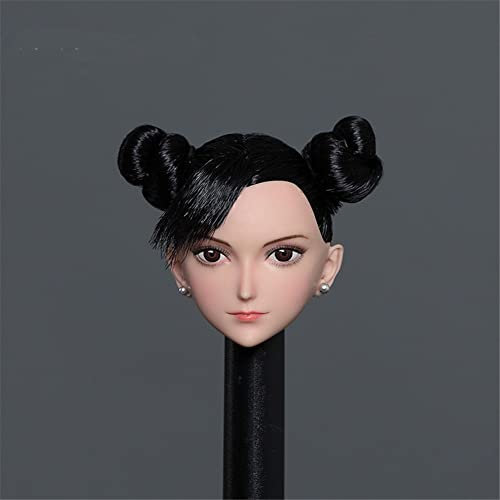1/6 Maßstab Weibliche Kopf Skulptur, Anime Mädchen Blasse Haut Bepflanztes Haar Kopf Geschnitzt für 12 Zoll PH TBL JO Action Figur Puppe (C)