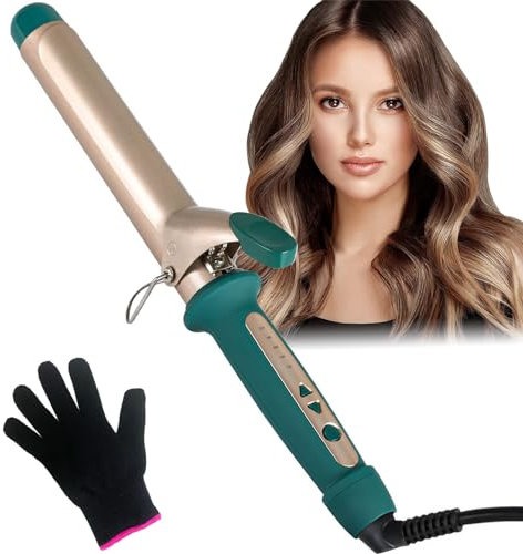Hair Curler 38mm Large Barrel Curling Tongs Big Curls for Long & Medium Length Hair Waver Styling Thick Wide Curling Iron with 120°C-210°C Adjustable Temperature for Women