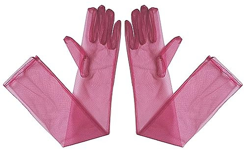 Qihuyi Transparente Handschuhe für Hochzeitskleid | 1 Paar Mädchen-Tüllhandschuhe, transparente Brauthandschuhe,Elegante und Bequeme ellenbogenlange Brauthandschuhe für Halloween-Kostü