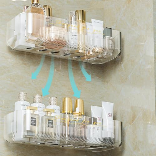 Nmgkokew 2 Piece Shower Shelf,Bathroom Shelf Without Drilling,Wall Mounted Shower Baskets,For Bathroom/Kitchen