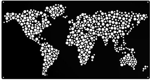 Anwicar Magnettafel Weltkarte - Magnetische Pinnwand 50x100 cm - aus Stahl - ideal für Magnete und Notizen - magnetisches Whiteboard - beschreibbare Tafel - inkl. Montageset