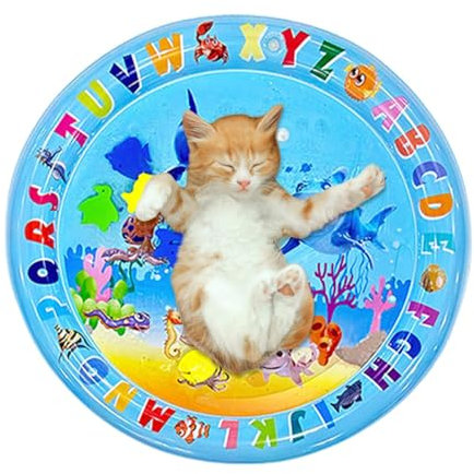 Nuytghr Sensorische Wasserspielmatte für Katzen, tragbare Katzenspielmatte | Katzenwasserspielmatte, Katzenwasseraktivitätsmatte, verdickte sensorische Wasserspielmatte für Katzen für Haustiere Katzen