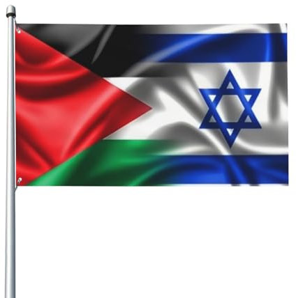 Bandiera Di Israele Palestina Con Occhielli Bandierine Della Decorazione Colori Vivaci Striscioni Di Bunting Resistente Bandiera 90X150Cm