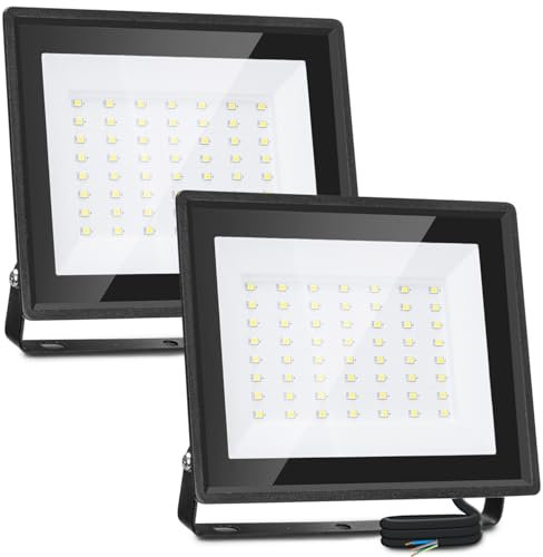 Aigostar Faretto LED da Esterno 50W 4300LM, Faretti LED Esterno Impermeabile IP65, 6500K Bianca Fredda, per Giardino, Cortile, Garage, Pareti