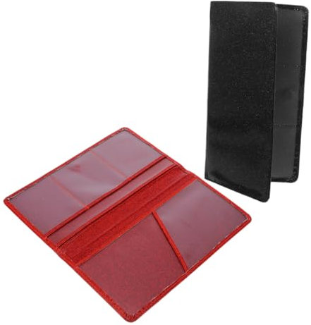 DIYEAH 2pcs Double-Sided Card Holder for Car Insurance License Stylish Car Document Wallet Organizers for Accessories Pu Leather