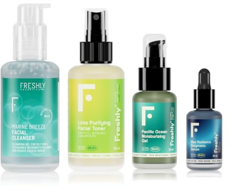 Freshly Cosmetics Rutina facial completo oil-free para piel mixta y grasa Shine Control Pack. 100 ml, 100 ml, 50 ml, 30 ml