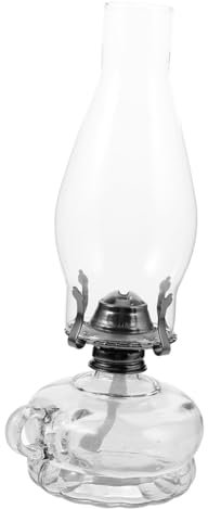 OSOLADY Petroleumlampe Aus Glas Tisch Öllampe Dekorative Lampe Für Wohnzimmer Küche Innenbereich Tempel Ornament