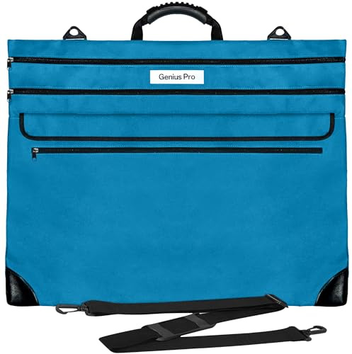 GENIUS PRO Kunst-Portfolio mit elegantem Design, Portfolio-Mappe für Kunstwerke, verstellbarer, gepolsterter Schultergurt, Kunst-Portfolio-Tasche, helle Farben, Künstler-Loft-Studio-Portfolio