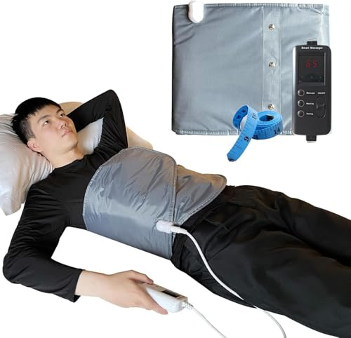 360° Whole Circle Heat Sauna Belt Abs Sculptor Vibration Massager Fast Heating Stomach Cellulite Removal Waist and Abdominal Trainer Lower Back Body Shape Belly Exercise Pain Relief(Widened Version)