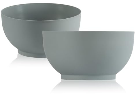 Tymar Pflanzschale für draussen, Blumenschale rund, Grabschale Kunststoff Matte (Grau; ø 30 cm)