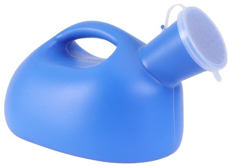 Urinatoio Uomo Pe Blu con Portatile 2000ml Coperchio | Tappo, Imbuto e Beccuccio Inclusi, Impugnatura Ergonomica, Stabilità in Appoggio, Formato Piegato Colore Casuale