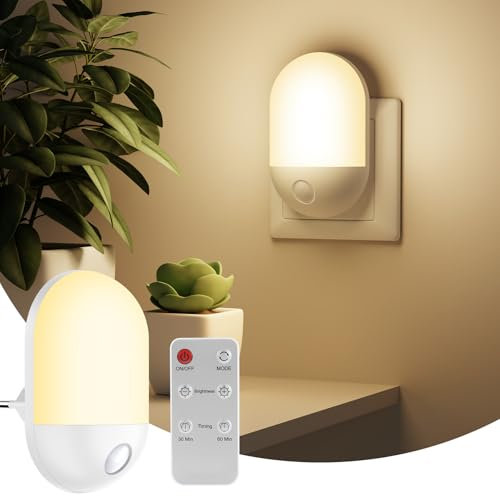 Detake Luce Notturna per Bambini con Telecomando, 3 Livelli di Luminosità Regolabili, Funzione Timer 30/60 Minuti, Luce Calda e Fredda Modalità per Bambini per Camera da Letto, Corridoio, Cucin