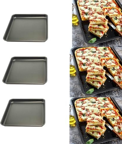 mille idee 3 Tris teglia da forno pizza quadra quadrata cm 30x30h3