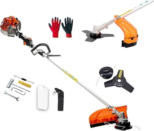 DECESPUGLIATORE TAGLIAERBA RASAERABA TAGLIABORDI MOTORE 2 TEMPI A SCOPPIO 52CC CON ACCESSORI